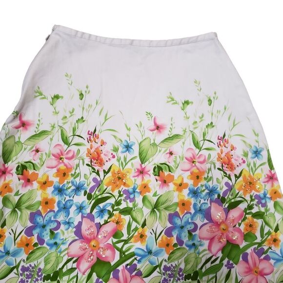BAMBOO TRADERS Floral Print A-Line Skirt Size 10 - Picture 5 of 12